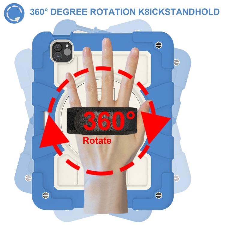 For iPad Pro 11 2024 Silicone Hybrid PC Shockproof Tablet Case with Shoulder Strap(Azure Blue) - iPad Pro 11 2024 Cases by PMC TechLife | Online Shopping South Africa | PMC TechLife | Buy Now Pay Later Mobicred