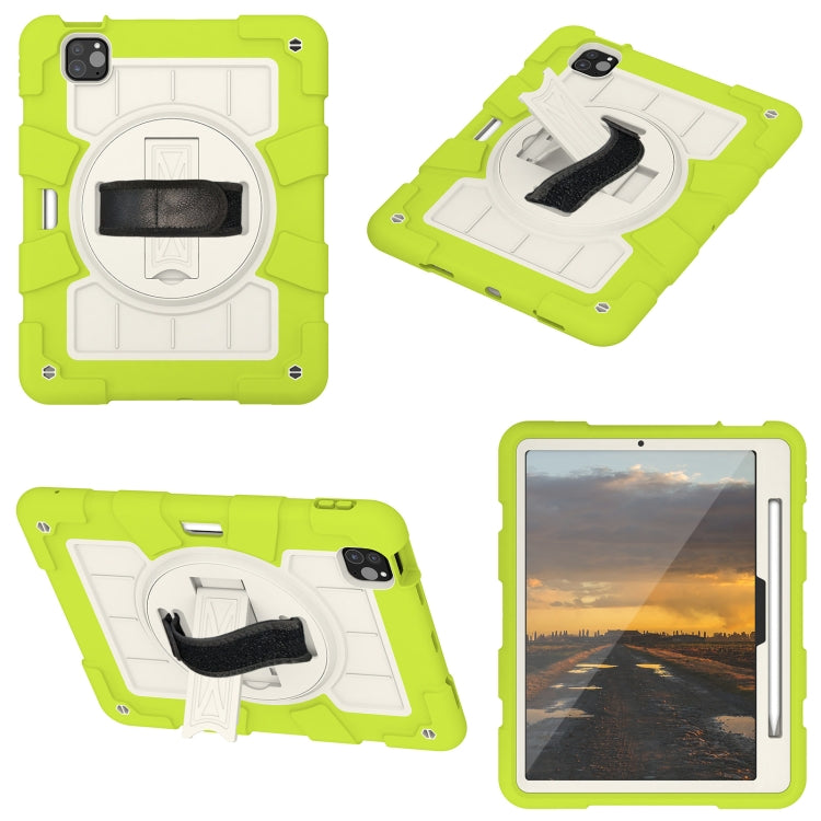 For iPad Pro 11 2024 Silicone Hybrid PC Shockproof Tablet Case with Shoulder Strap(Love Birds Green) - iPad Pro 11 2024 Cases by PMC TechLife | Online Shopping South Africa | PMC TechLife | Buy Now Pay Later Mobicred