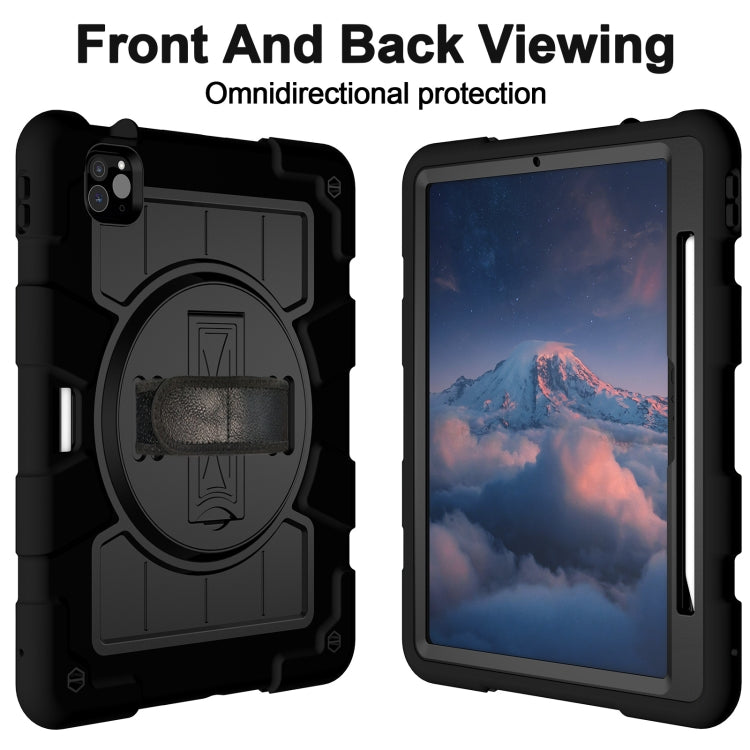 For iPad Pro 11 2024 Silicone Hybrid PC Shockproof Tablet Case with Shoulder Strap(Black) - iPad Pro 11 2024 Cases by PMC TechLife | Online Shopping South Africa | PMC TechLife | Buy Now Pay Later Mobicred