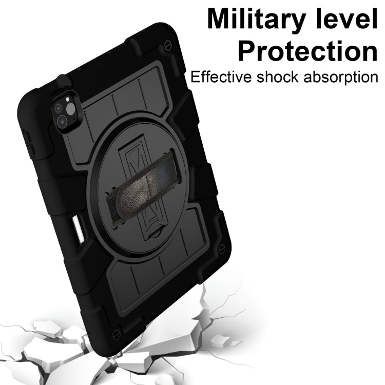 For iPad Pro 11 2024 Silicone Hybrid PC Shockproof Tablet Case with Shoulder Strap(Black) - iPad Pro 11 2024 Cases by PMC TechLife | Online Shopping South Africa | PMC TechLife | Buy Now Pay Later Mobicred