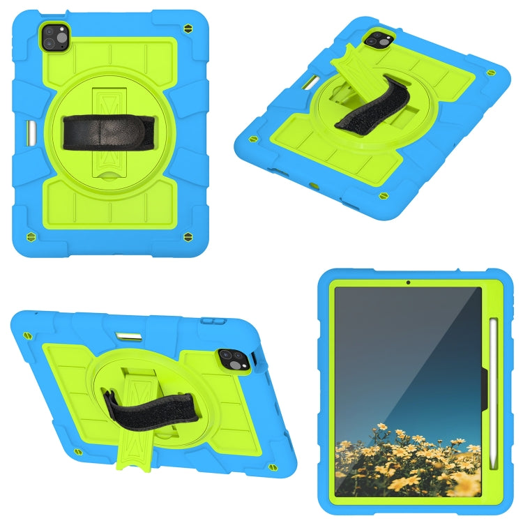 For iPad Pro 11 2024 Silicone Hybrid PC Shockproof Tablet Case with Shoulder Strap(Bluish-Green) - iPad Pro 11 2024 Cases by PMC TechLife | Online Shopping South Africa | PMC TechLife | Buy Now Pay Later Mobicred