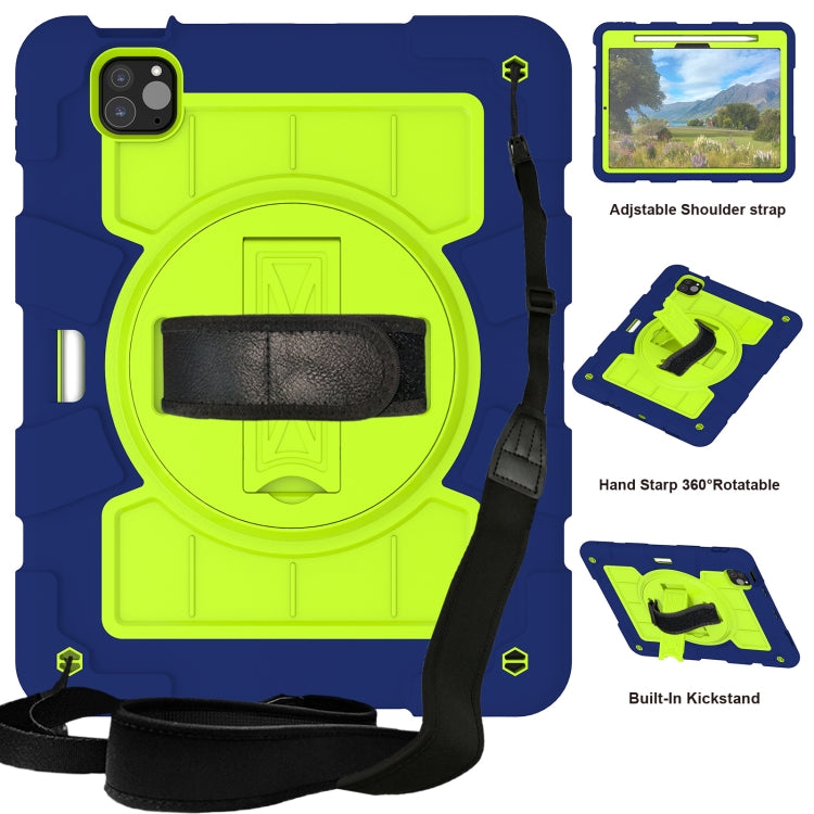 For iPad Pro 11 2024 Silicone Hybrid PC Shockproof Tablet Case with Shoulder Strap(Tibetan Turquoise) - free shipping - PMC TechLife - Order now!