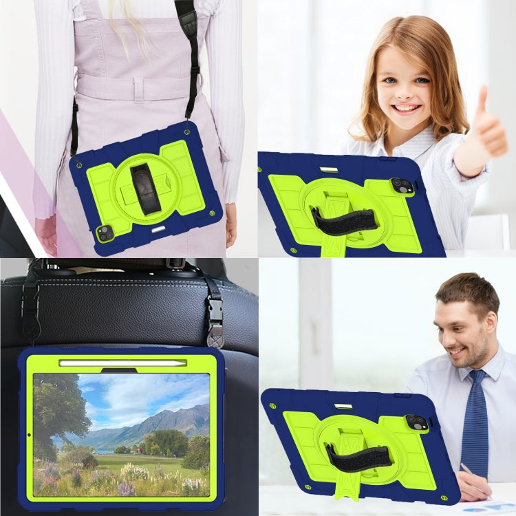 For iPad Pro 11 2024 Silicone Hybrid PC Shockproof Tablet Case with Shoulder Strap(Tibetan Turquoise) - free shipping - PMC TechLife - Order now!