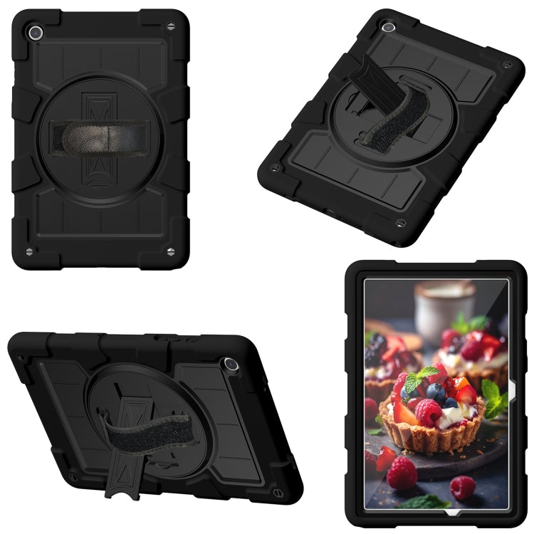 For Samsung Galaxy Tab A9+ Silicone Hybrid PC Shockproof Tablet Case with Shoulder Strap(Black) - Galaxy Tab A9+ by PMC TechLife | Online Shopping South Africa | PMC TechLife
