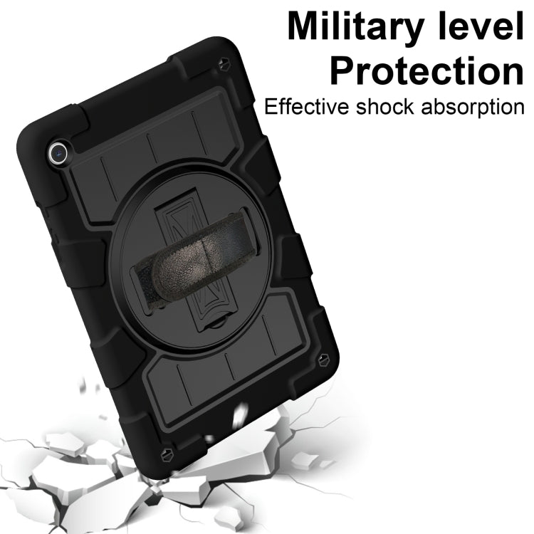 For Samsung Galaxy Tab A9+ Silicone Hybrid PC Shockproof Tablet Case with Shoulder Strap(Black) - Galaxy Tab A9+ by PMC TechLife | Online Shopping South Africa | PMC TechLife