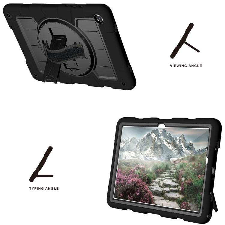 For Samsung Galaxy Tab A9+ Silicone Hybrid PC Shockproof Tablet Case with Shoulder Strap(Black) - Galaxy Tab A9+ by PMC TechLife | Online Shopping South Africa | PMC TechLife
