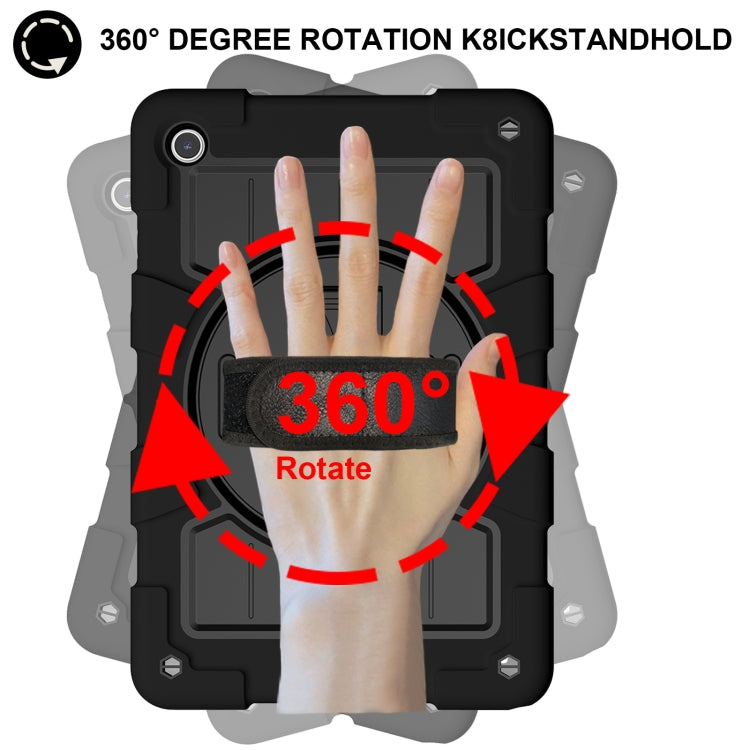 For Samsung Galaxy Tab A9+ Silicone Hybrid PC Shockproof Tablet Case with Shoulder Strap(Black) - Galaxy Tab A9+ by PMC TechLife | Online Shopping South Africa | PMC TechLife