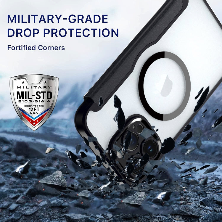 For iPhone 15 Pro MagSafe RFID Blocking Adsorption Flip Leather Phone Case(Blue) - iPhone 15 Pro Cases by PMC TechLife | Online Shopping South Africa | PMC TechLife