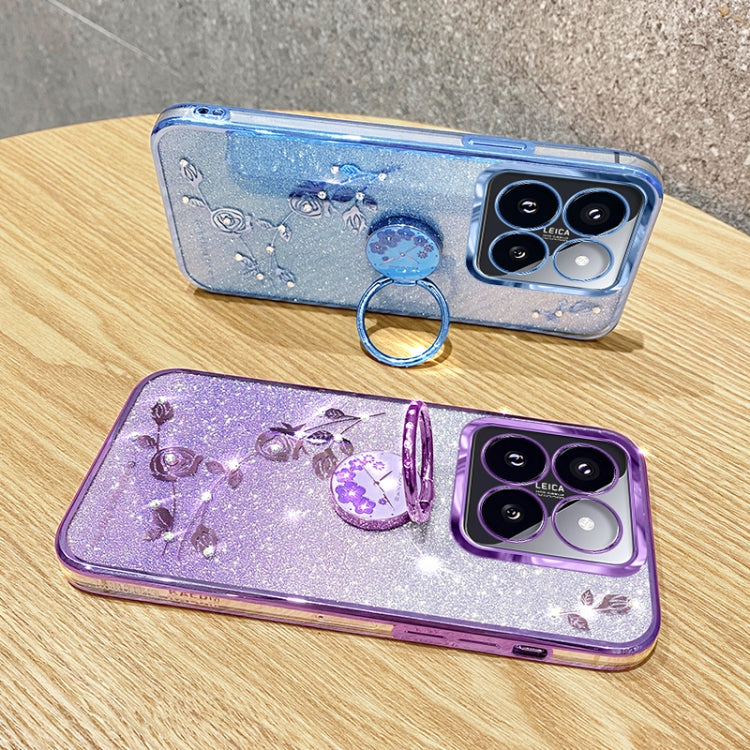 For Xiaomi 14 Pro Gradient Glitter Immortal Flower Ring All-inclusive Phone Case(Purple) - 14 Cases by PMC TechLife | Online Shopping South Africa | PMC TechLife | Buy Now Pay Later Mobicred