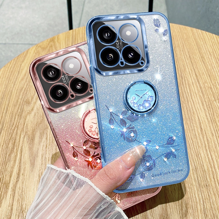 For Xiaomi 14 Gradient Glitter Immortal Flower Ring All-inclusive Phone Case(Pink) - 14 Pro Cases by PMC TechLife | Online Shopping South Africa | PMC TechLife | Buy Now Pay Later Mobicred