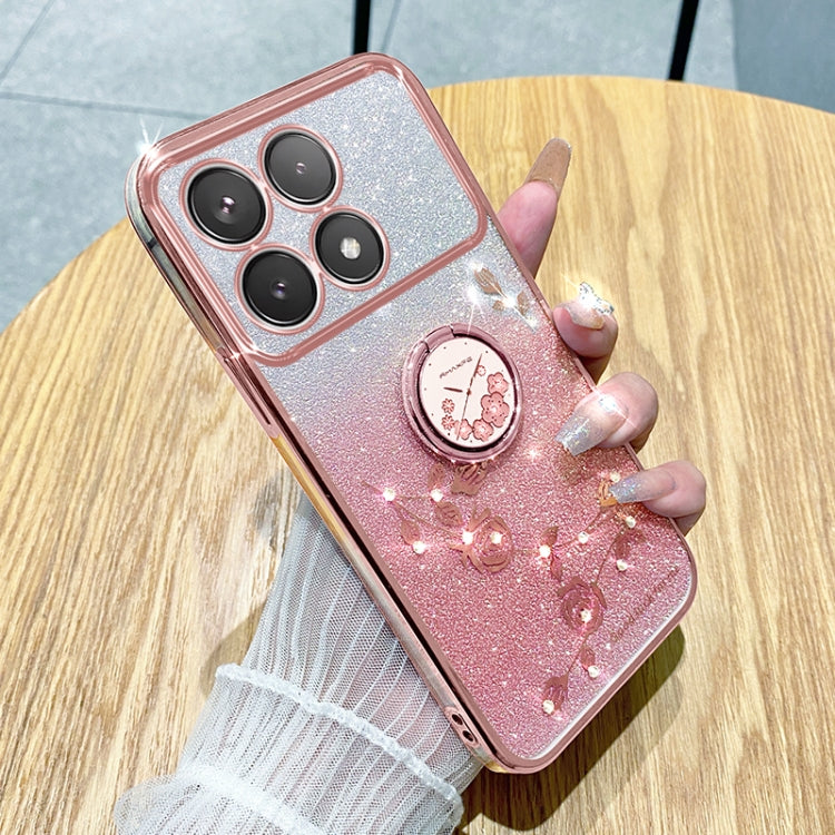 For Xiaomi Redmi K70 Gradient Glitter Immortal Flower Ring All-inclusive Phone Case(Pink) - K70 Cases by PMC TechLife | Online Shopping South Africa | PMC TechLife | Buy Now Pay Later Mobicred