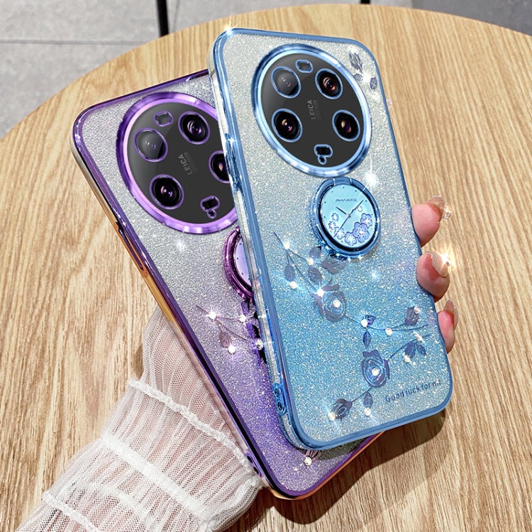 For Xiaomi 13 Ultra Gradient Glitter Immortal Flower Ring All-inclusive Phone Case(Purple) - 13 Ultra Cases by PMC TechLife | Online Shopping South Africa | PMC TechLife | Buy Now Pay Later Mobicred
