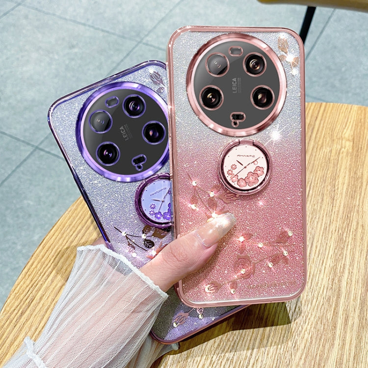 For Xiaomi 13 Ultra Gradient Glitter Immortal Flower Ring All-inclusive Phone Case(Purple) - 13 Ultra Cases by PMC TechLife | Online Shopping South Africa | PMC TechLife | Buy Now Pay Later Mobicred