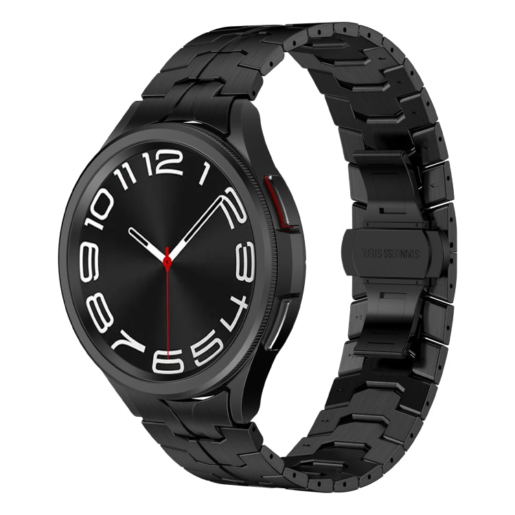 For Samsung Galaxy Watch 6 40 / 44mm Lron Man Curved Connection Stainless Steel Watch Band(Black) - Watch Bands by PMC TechLife | Online Shopping South Africa | PMC TechLife
