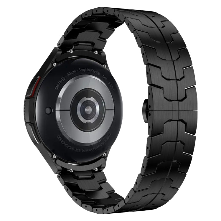For Samsung Galaxy Watch 6 40 / 44mm Lron Man Curved Connection Stainless Steel Watch Band(Black) - Watch Bands by PMC TechLife | Online Shopping South Africa | PMC TechLife