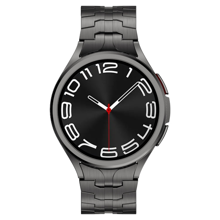 For Samsung Galaxy Watch6 Classic 43 / 47mm Lron Man Curved Connection Stainless Steel Watch Band(Gray) - Watch Bands by PMC TechLife | Online Shopping South Africa | PMC TechLife