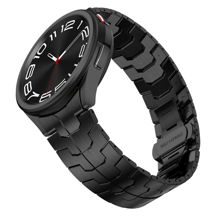 For Samsung Galaxy Watch 5 Pro Lron Man Curved Connection Stainless Steel Watch Band(Black) - Watch Bands by PMC TechLife | Online Shopping South Africa | PMC TechLife | Buy Now Pay Later Mobicred