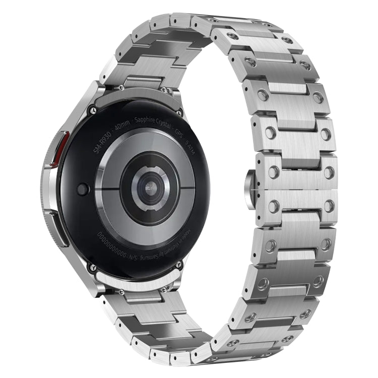 For Samsung Galaxy Watch 6 40 / 44mm Dual Circle Curved Connection Stainless Steel Watch Band(Silver) - free shipping - PMC TechLife - Order now!