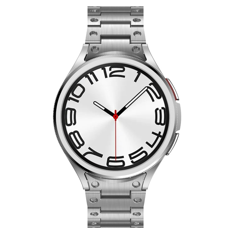 For Samsung Galaxy Watch 5 Pro Dual Circle Curved Connection Stainless Steel Watch Band(Silver) - Watch Bands by PMC TechLife | Online Shopping South Africa | PMC TechLife