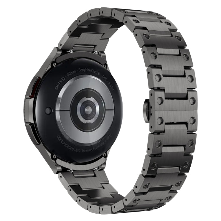 For Samsung Galaxy Watch 5 40 / 44mm Dual Circle Curved Connection Stainless Steel Watch Band(Gray) - Watch Bands by PMC TechLife | Online Shopping South Africa | PMC TechLife