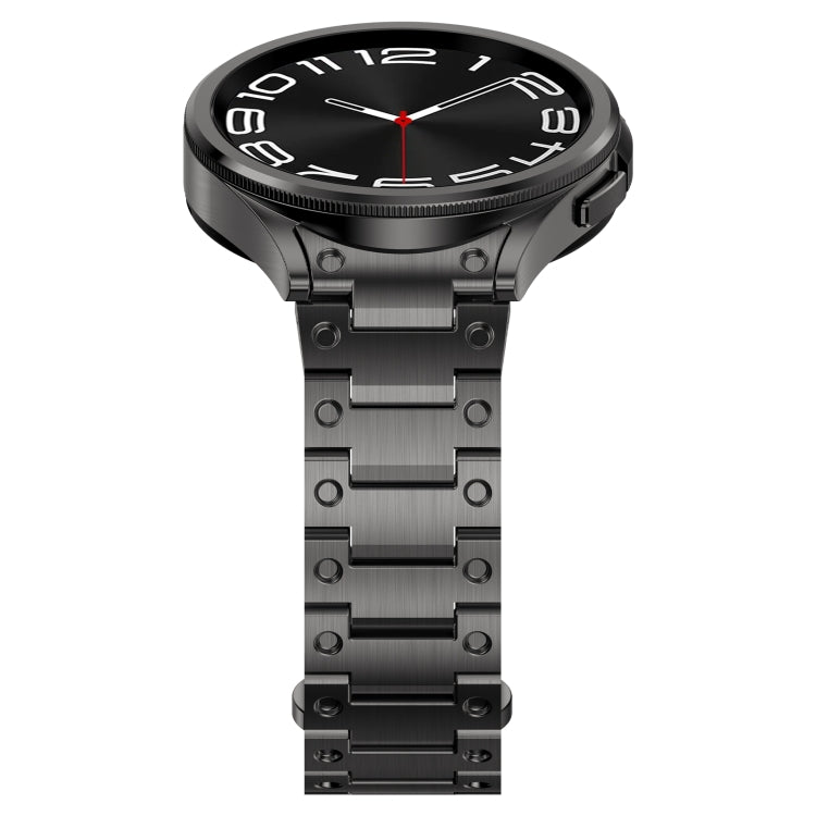 For Samsung Galaxy Watch 4 40 / 44mm Dual Circle Curved Connection Stainless Steel Watch Band(Gray) - Watch Bands by PMC TechLife | Online Shopping South Africa | PMC TechLife
