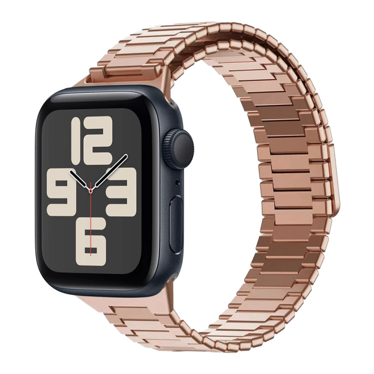 For Apple Watch SE 2023 40mm Bamboo Magnetic Stainless Steel Metal Watch Strap(Rose Gold) - Watch Bands by PMC TechLife | Online Shopping South Africa | PMC TechLife