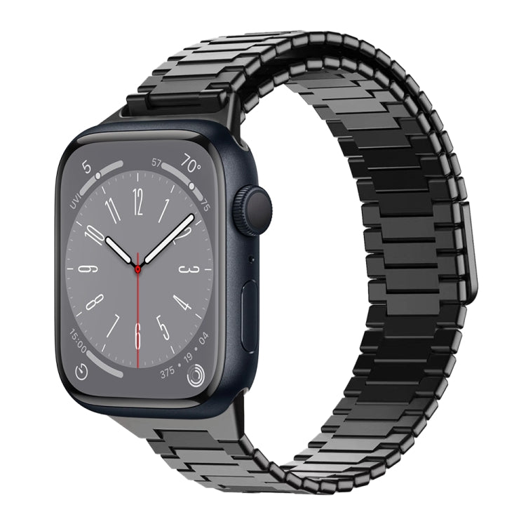 For Apple Watch Series 8 41mm Bamboo Magnetic Stainless Steel Metal Watch Strap(Black) - Watch Bands by PMC TechLife | Online Shopping South Africa | PMC TechLife | Buy Now Pay Later Mobicred
