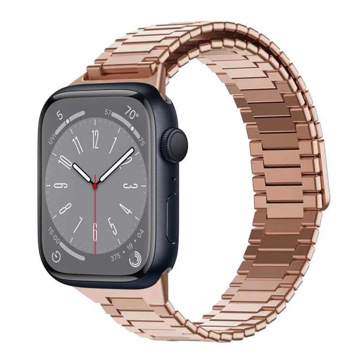 For Apple Watch Series 8 45mm Bamboo Magnetic Stainless Steel Metal Watch Strap(Rose Gold) - free shipping - PMC TechLife - Order now!