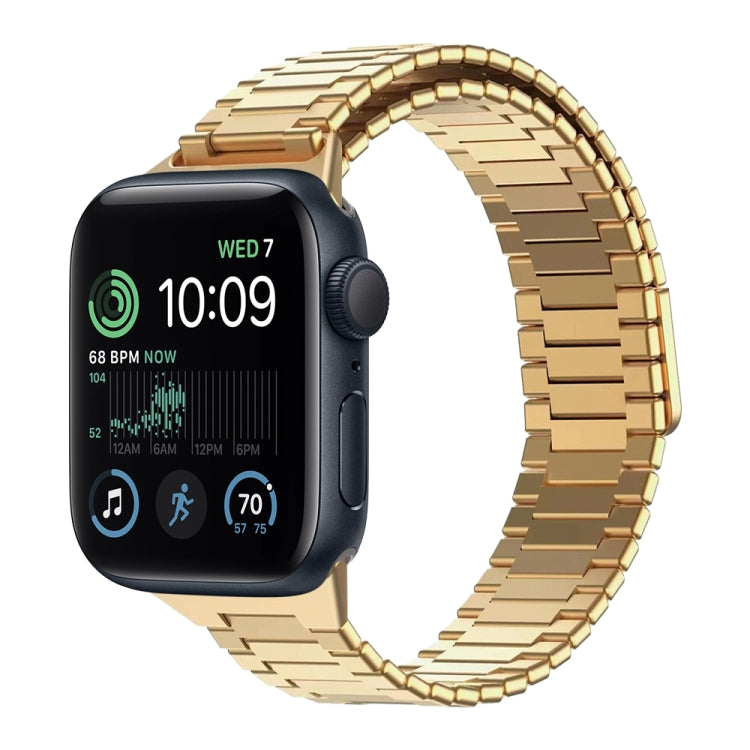 For Apple Watch SE 2022 40mm Bamboo Magnetic Stainless Steel Metal Watch Strap(Gold) - Watch Bands by PMC TechLife | Online Shopping South Africa | PMC TechLife