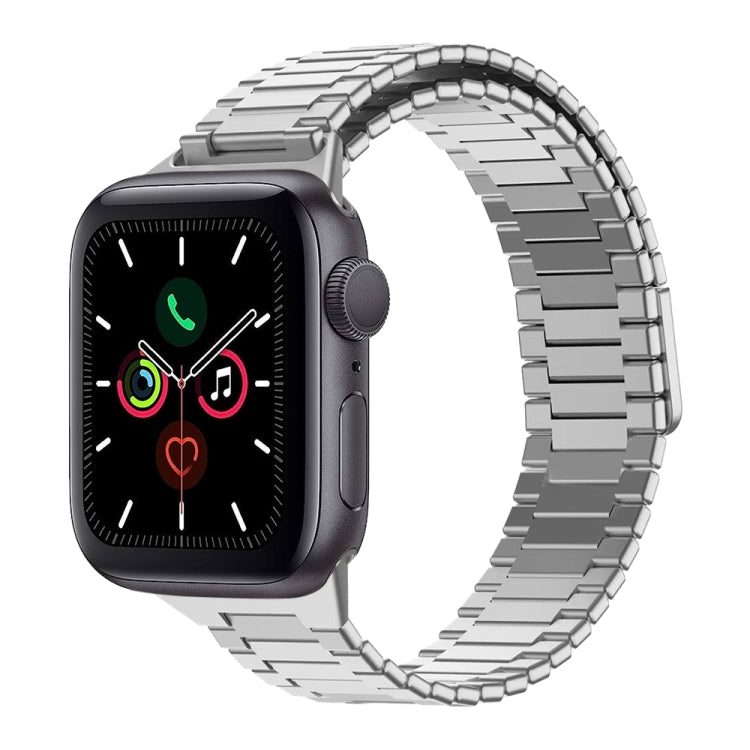 For Apple Watch Series 5 40mm Bamboo Magnetic Stainless Steel Metal Watch Strap(Silver) - Watch Bands by PMC TechLife | Online Shopping South Africa | PMC TechLife