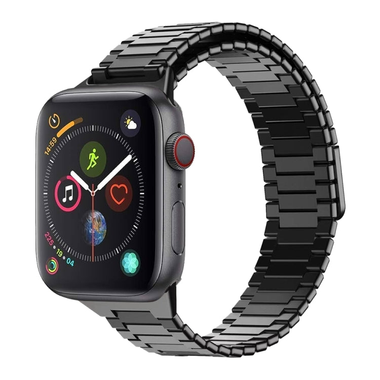 For Apple Watch Series 4 40mm Bamboo Magnetic Stainless Steel Metal Watch Strap(Black) - Watch Bands by PMC TechLife | Online Shopping South Africa | PMC TechLife