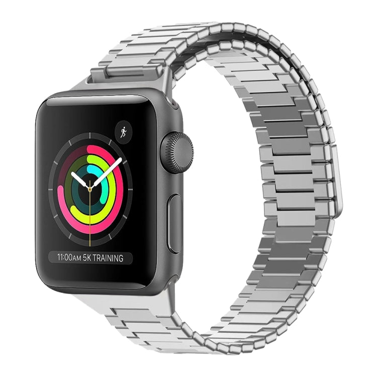 For Apple Watch Series 3 42mm Bamboo Magnetic Stainless Steel Metal Watch Strap(Silver) - Watch Bands by PMC TechLife | Online Shopping South Africa | PMC TechLife