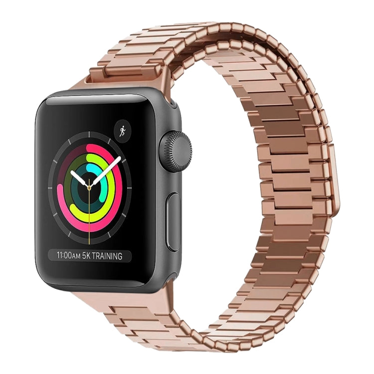 For Apple Watch Series 3 42mm Bamboo Magnetic Stainless Steel Metal Watch Strap(Rose Gold) - free shipping - PMC TechLife - Order now!