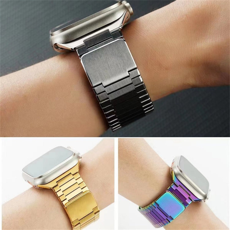 For Apple Watch Ultra 2 49mm Bamboo Magnetic Stainless Steel Metal Watch Strap(Silver Black) - Watch Bands by PMC TechLife | Online Shopping South Africa | PMC TechLife