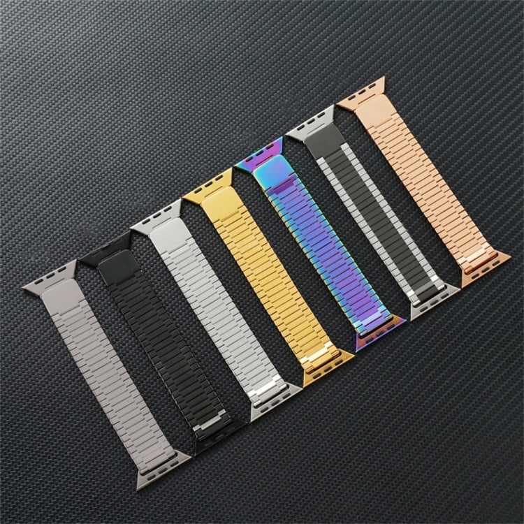 For Apple Watch Series 8 45mm Bamboo Magnetic Stainless Steel Metal Watch Strap(Black) - Watch Bands by PMC TechLife | Online Shopping South Africa | PMC TechLife