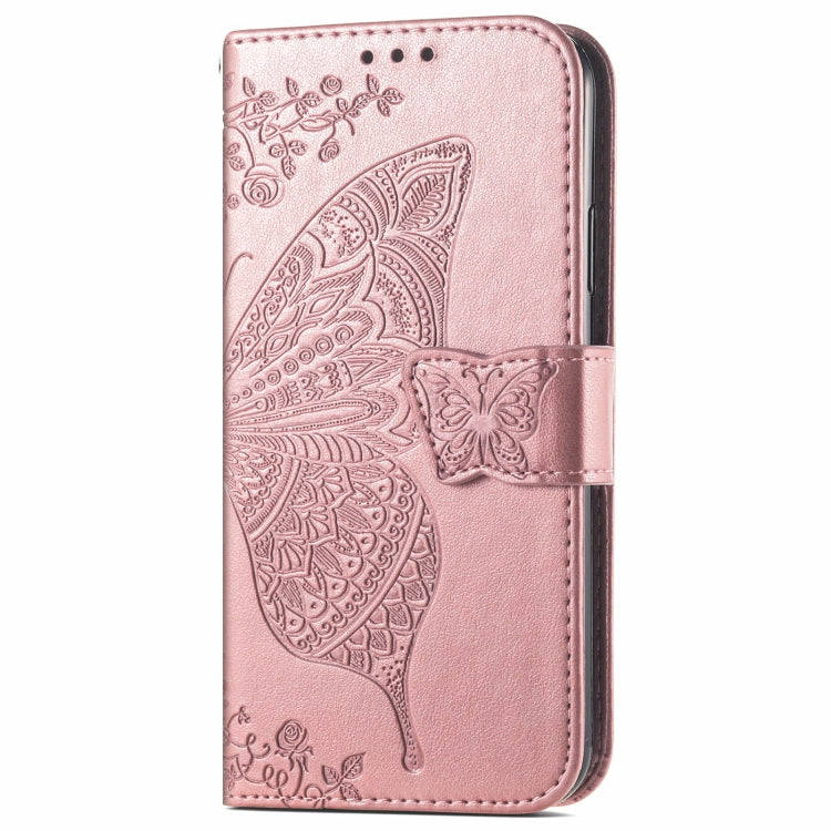 For Blackview A96 Butterfly Love Flower Embossed Leather Phone Case(Rose Gold) - More Brand by PMC TechLife | Online Shopping South Africa | PMC TechLife | Buy Now Pay Later Mobicred