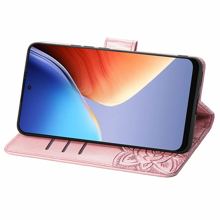 For Blackview A96 Butterfly Love Flower Embossed Leather Phone Case(Rose Gold) - More Brand by PMC TechLife | Online Shopping South Africa | PMC TechLife | Buy Now Pay Later Mobicred