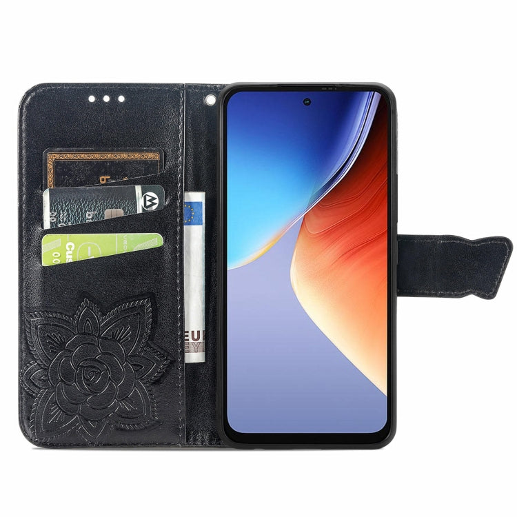 For Blackview A96 Butterfly Love Flower Embossed Leather Phone Case(Black) - More Brand by PMC TechLife | Online Shopping South Africa | PMC TechLife