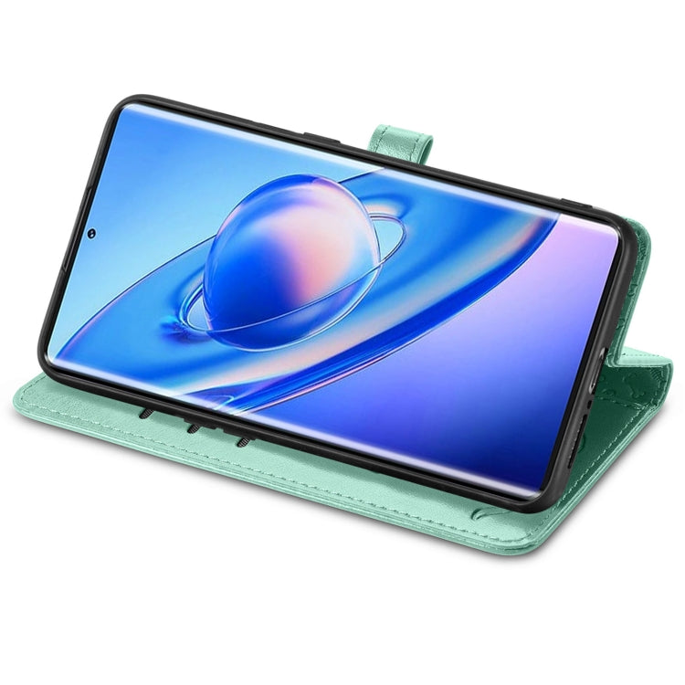 For Blackview A200 Pro Cat and Dog Embossed Leather Phone Case(Green) - More Brand by PMC TechLife | Online Shopping South Africa | PMC TechLife