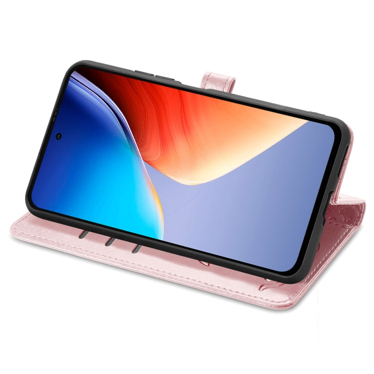 For Blackview A96 Cat and Dog Embossed Leather Phone Case(Rose Gold) - More Brand by PMC TechLife | Online Shopping South Africa | PMC TechLife
