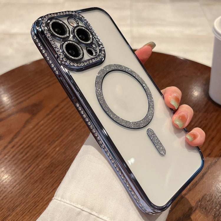 For iPhone 12 Pro Max Diamond Gradient Plated MagSafe TPU Phone Case(Blue) - iPhone 12 Pro Max Cases by PMC TechLife | Online Shopping South Africa | PMC TechLife