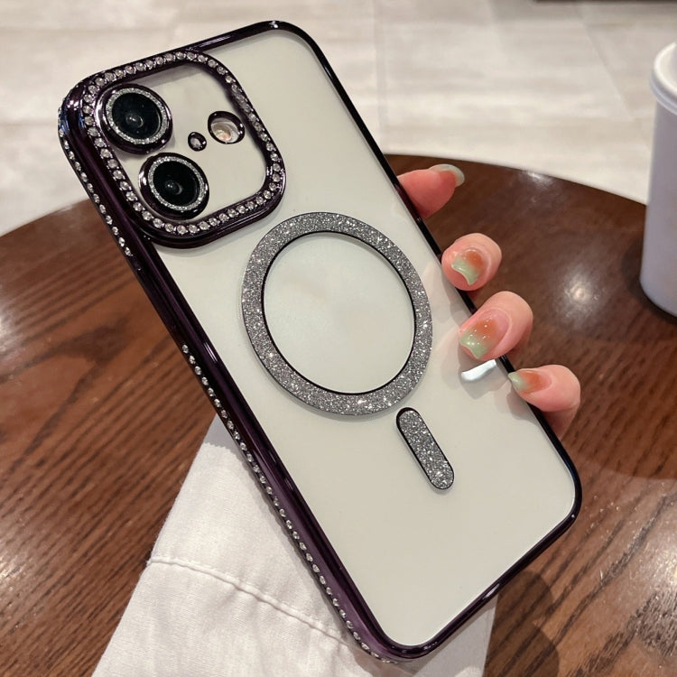 For iPhone 16 Diamond Plated MagSafe TPU Phone Case(Purple) - iPhone 16 Cases by PMC TechLife | Online Shopping South Africa | PMC TechLife | Buy Now Pay Later Mobicred