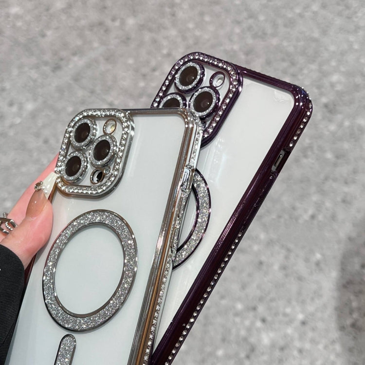 For iPhone 16 Pro Max Diamond Plated MagSafe TPU Phone Case(Blue) - iPhone 16 Pro Max Cases by PMC TechLife | Online Shopping South Africa | PMC TechLife | Buy Now Pay Later Mobicred