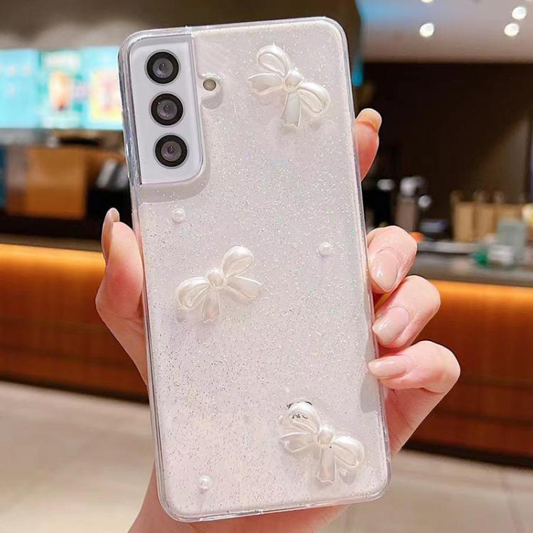 For Samsung Galaxy S25+ 5G Pearl Bow Glitter Epoxy TPU Phone Case(Three Knots) - Galaxy S25+ 5G Cases by PMC TechLife | Online Shopping South Africa | PMC TechLife | Buy Now Pay Later Mobicred