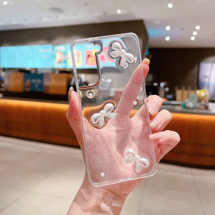For Samsung Galaxy S25+ 5G Pearl Bow Glitter Epoxy TPU Phone Case(Cross Knots) - Galaxy S25+ 5G Cases by PMC TechLife | Online Shopping South Africa | PMC TechLife | Buy Now Pay Later Mobicred