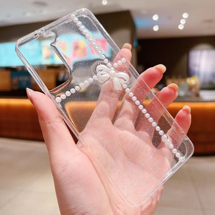 For Samsung Galaxy S25+ 5G Pearl Bow Glitter Epoxy TPU Phone Case(Three Knots) - Galaxy S25+ 5G Cases by PMC TechLife | Online Shopping South Africa | PMC TechLife | Buy Now Pay Later Mobicred