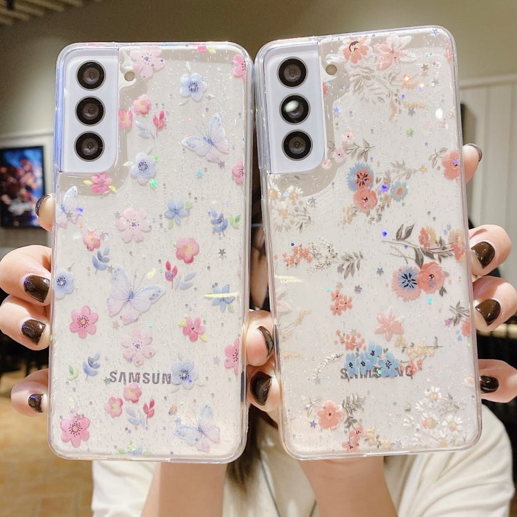 For Samsung Galaxy A55 Fresh Small Floral Epoxy TPU Phone Case(D05 Blue Floral) - Galaxy Phone Cases by PMC TechLife | Online Shopping South Africa | PMC TechLife