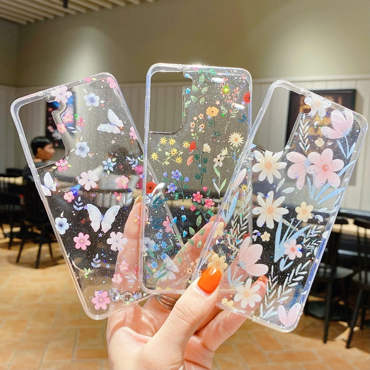 For Samsung Galaxy A55 Fresh Small Floral Epoxy TPU Phone Case(D05 Blue Floral) - Galaxy Phone Cases by PMC TechLife | Online Shopping South Africa | PMC TechLife