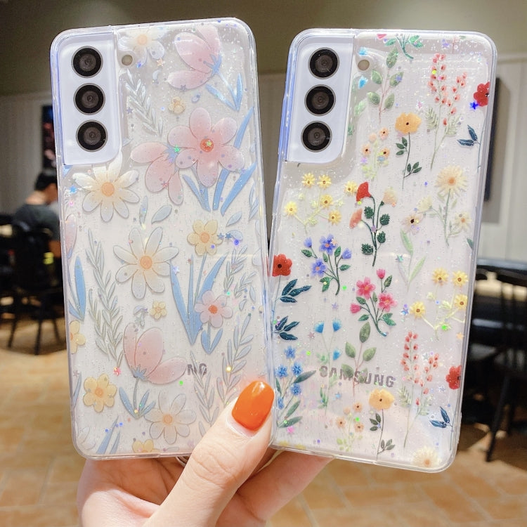For Samsung Galaxy A55 Fresh Small Floral Epoxy TPU Phone Case(D05 Blue Floral) - Galaxy Phone Cases by PMC TechLife | Online Shopping South Africa | PMC TechLife