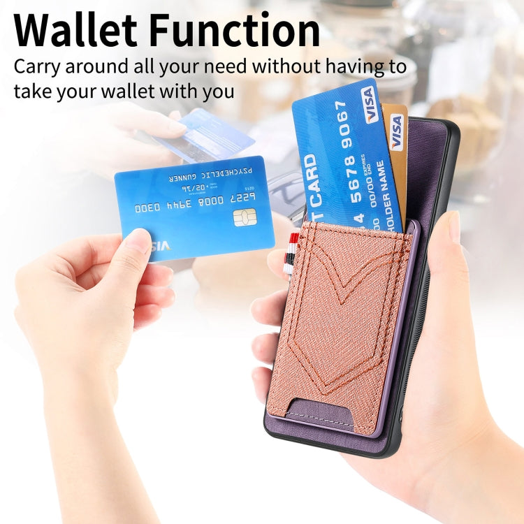 For Samsung Galaxy S25 5G Denim Texture Leather Skin Phone Case with Card Slot(Purple) - Galaxy S25 5G Cases by PMC Jewellery | Online Shopping South Africa | PMC Jewellery | Buy Now Pay Later Mobicred